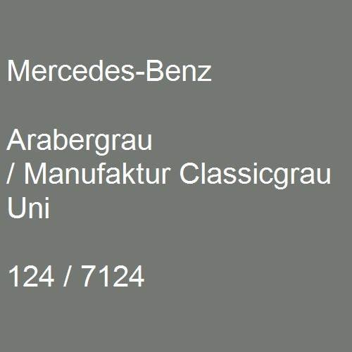 Mercedes-Benz, Arabergrau / Manufaktur Classicgrau Uni, 124 / 7124.